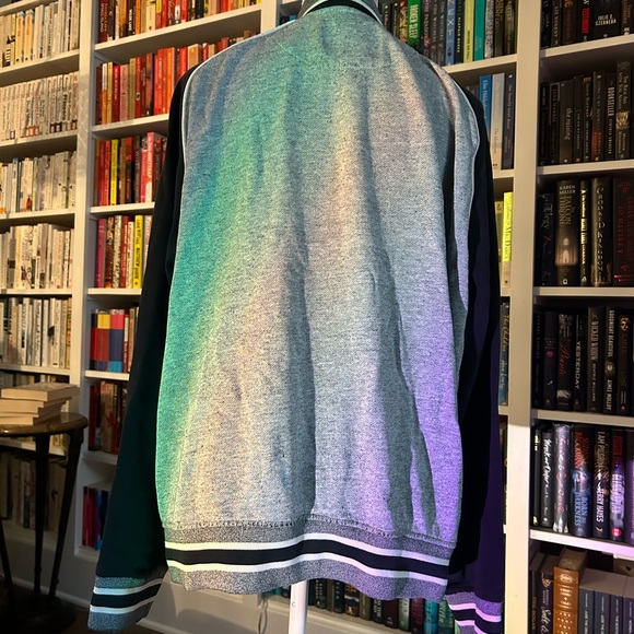 Roots vintage button up jersey style sweater grey black and white - Picture 3 of 9